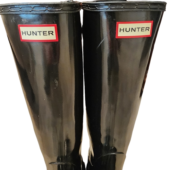 Hunter Tall Black Gloss Adjustable Boots 8 - Picture 12 of 16
